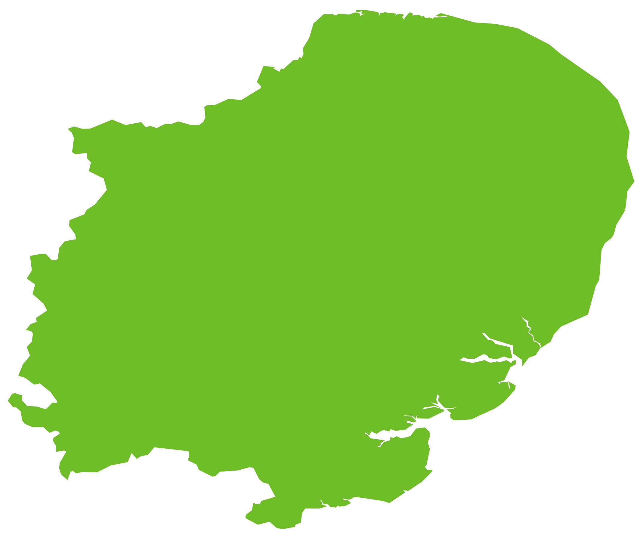 Map of the east of England